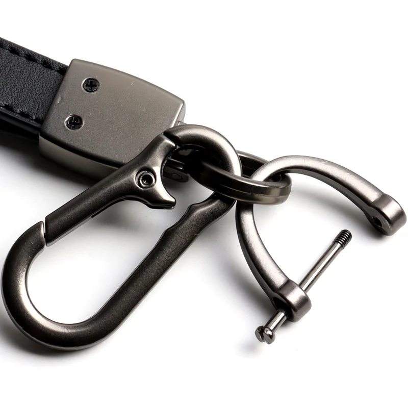 TESLA Universal 3D Logo Rare Black Leather Metal Gift Decor Quick Release Lanyard Keychain - Image 5