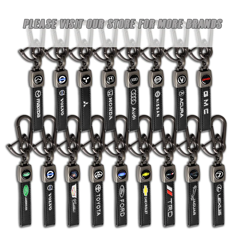 TESLA Universal 3D Logo Rare Black Leather Metal Gift Decor Quick Release Lanyard Keychain - Image 7