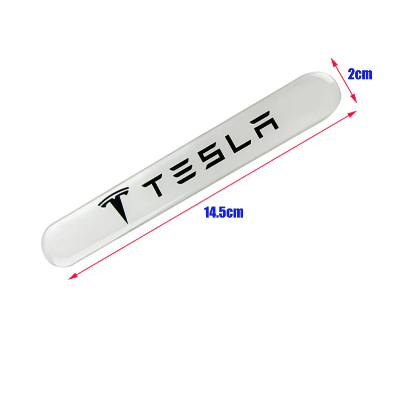 Tesla White Car Door Rear Trunk Side Fenders Bumper Badge Scratch Guard Sticker New 2 pcs - Image 2