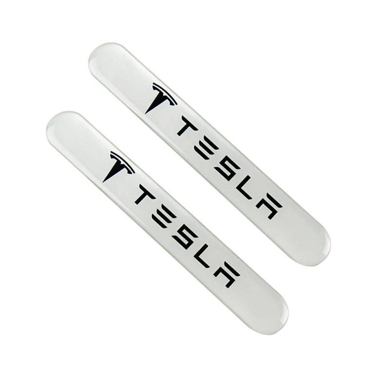Tesla White Car Door Rear Trunk Side Fenders Bumper Badge Scratch Guard Sticker New 2 pcs - Image 5