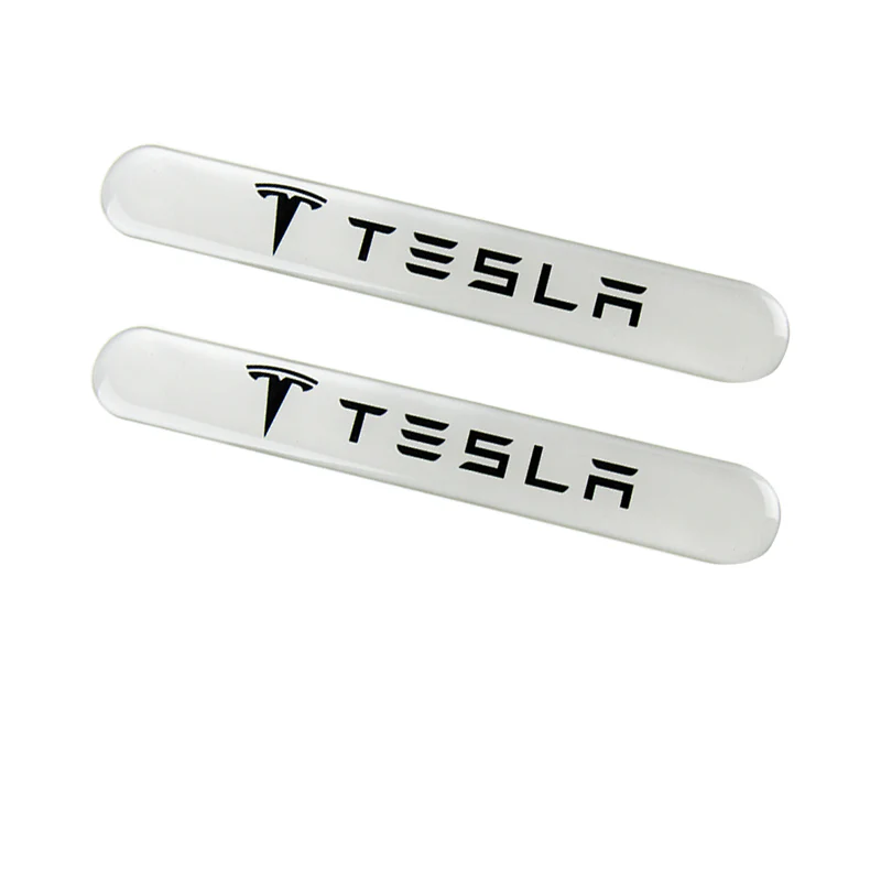 Tesla White Car Door Rear Trunk Side Fenders Bumper Badge Scratch Guard Sticker New 4 pcs - Image 4