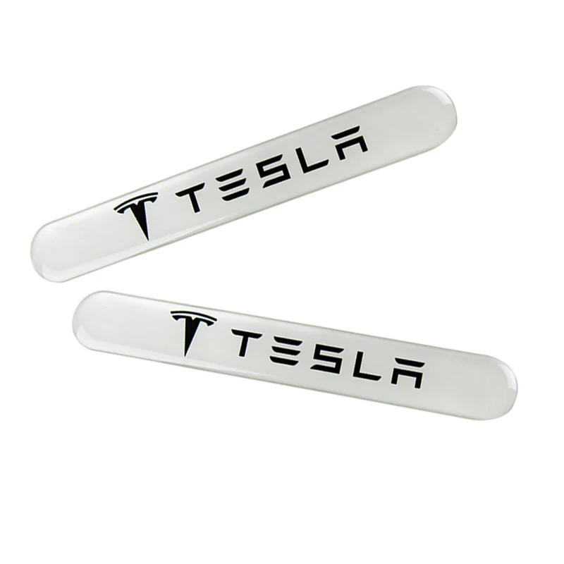 Tesla White Car Door Rear Trunk Side Fenders Bumper Badge Scratch Guard Sticker New 4 pcs - Image 6