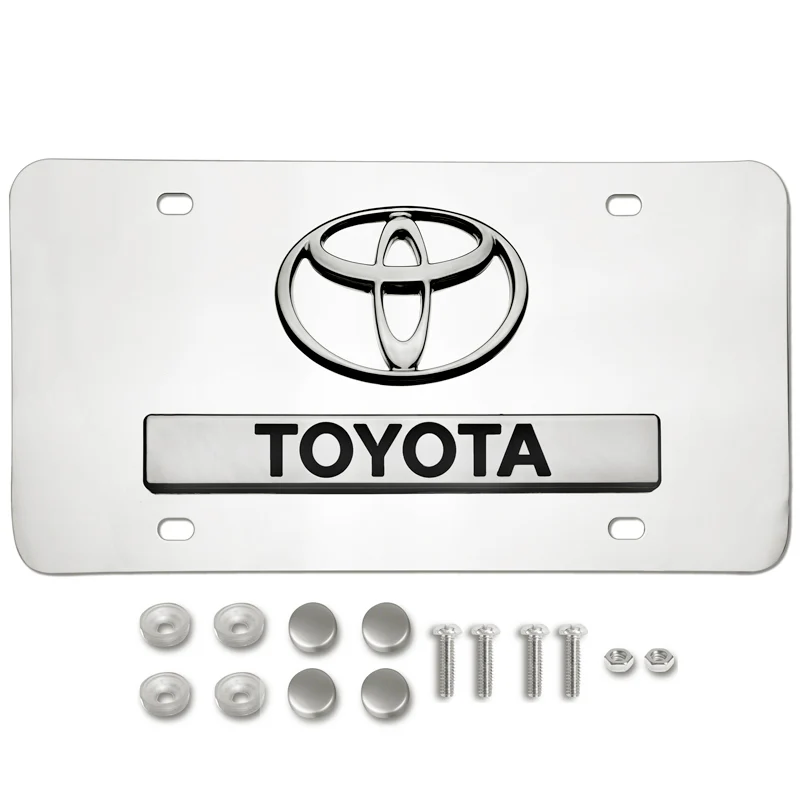 Au-tomotive Gold For 3D TOYOTA Front Mirror Finish Stainless Steel License Plate Frame OFFICIAL LICENSED D.TOY.CC - Image 2