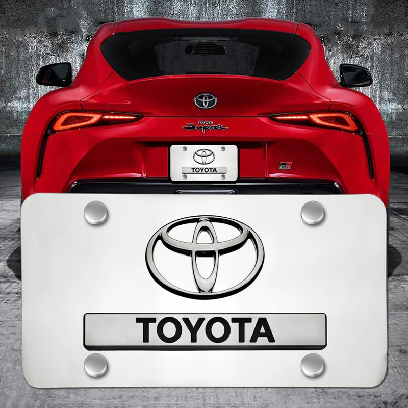 Au-tomotive Gold For 3D TOYOTA Front Mirror Finish Stainless Steel License Plate Frame OFFICIAL LICENSED D.TOY.CC - Image 5