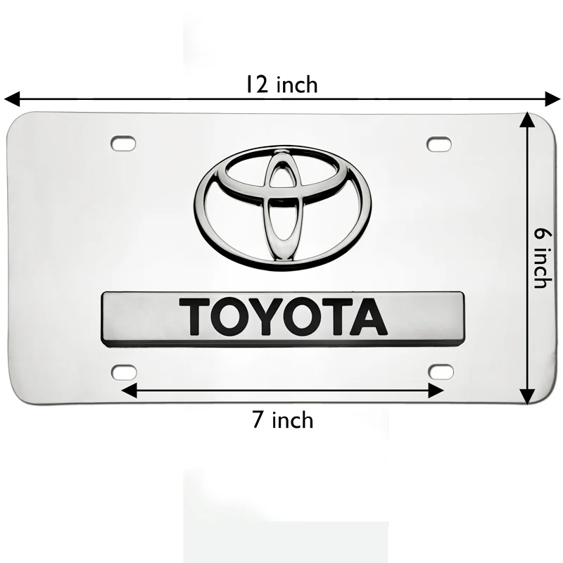 Au-tomotive Gold For 3D TOYOTA Front Mirror Finish Stainless Steel License Plate Frame OFFICIAL LICENSED D.TOY.CC - Image 7