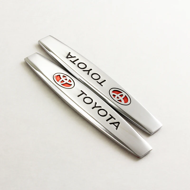 Toyota 3D Metal Emblem Badge Sticker x2 - Image 2