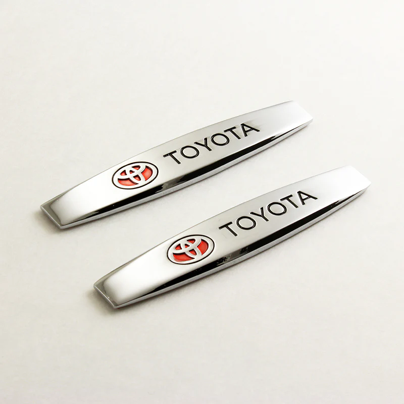 Toyota 3D Metal Emblem Badge Sticker x2 - Image 4