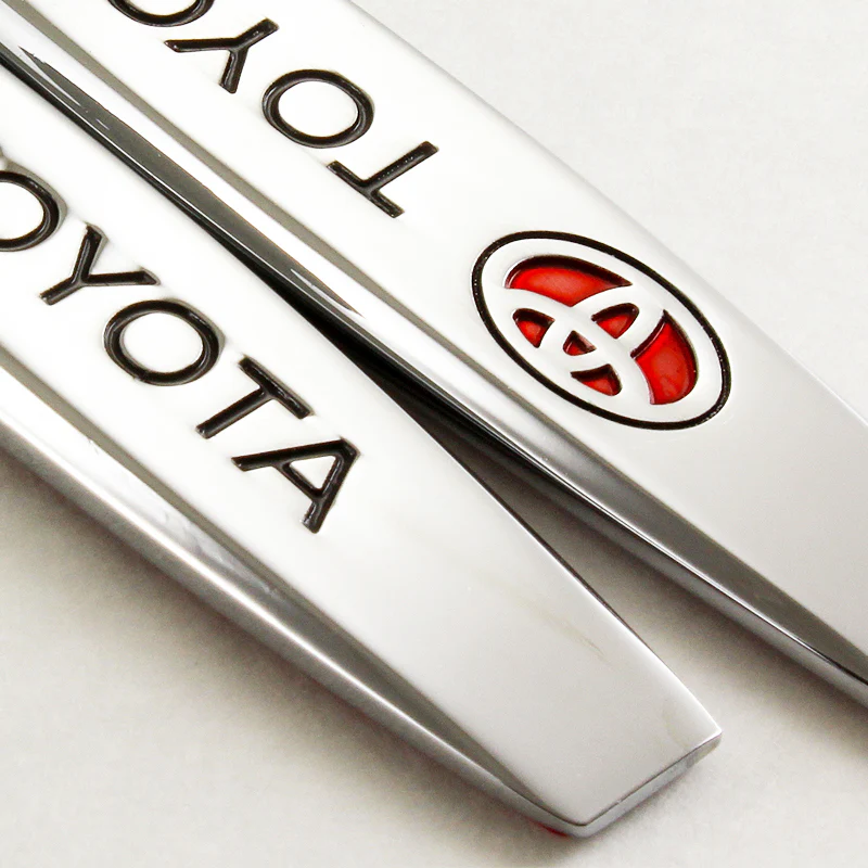 Toyota 3D Metal Emblem Badge Sticker x2 - Image 5