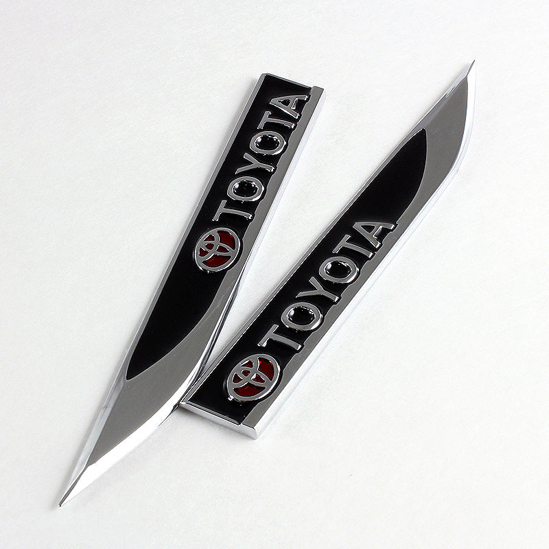 Toyota Black 3D Metal Emblem Sticker x2 - Image 2