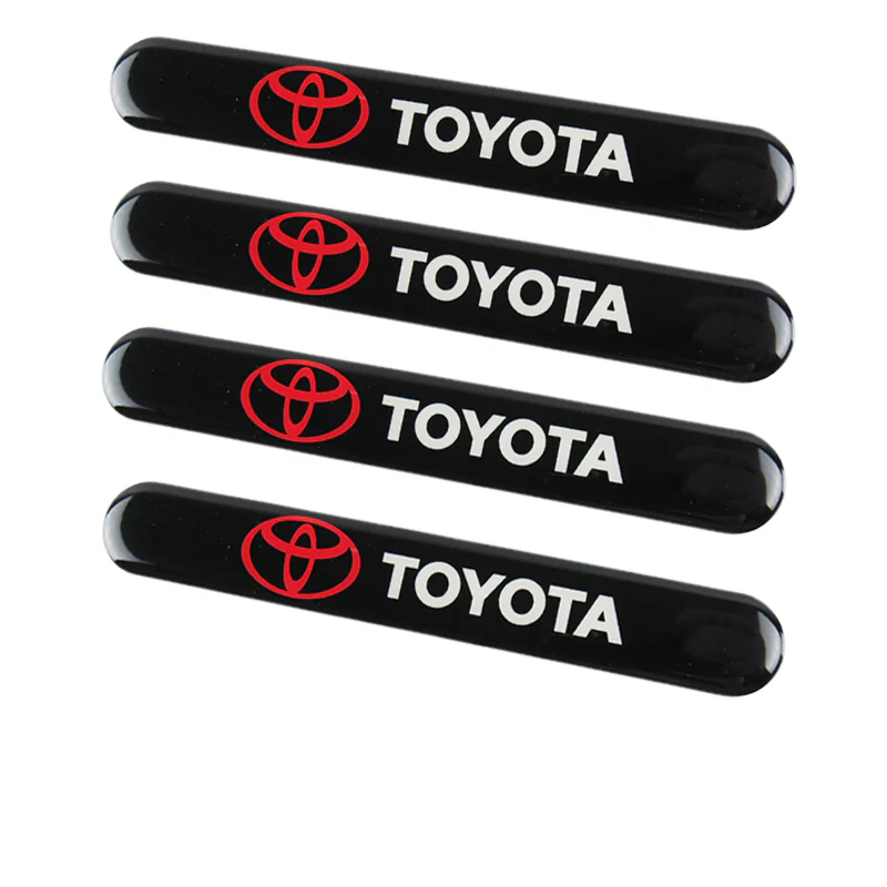 TOYOTA Black Car Door Rear Trunk Side Fenders Bumper Badge Scratch Guard Sticker New 4pcs - Image 5