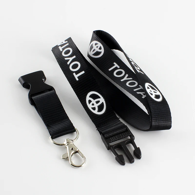 Toyota Black Set Carbon Fiber Look Embroidery Seat Belt Cover Shoulder Pads X2 with Keychain Lanyard - Image 7