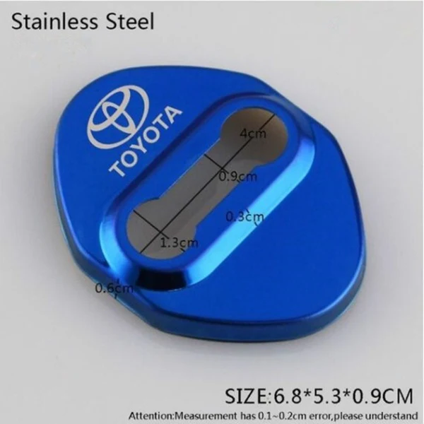 TOYOTA Black Stainless Steel Door Lock Door Striker Cover Set - 4 pcs - Image 4