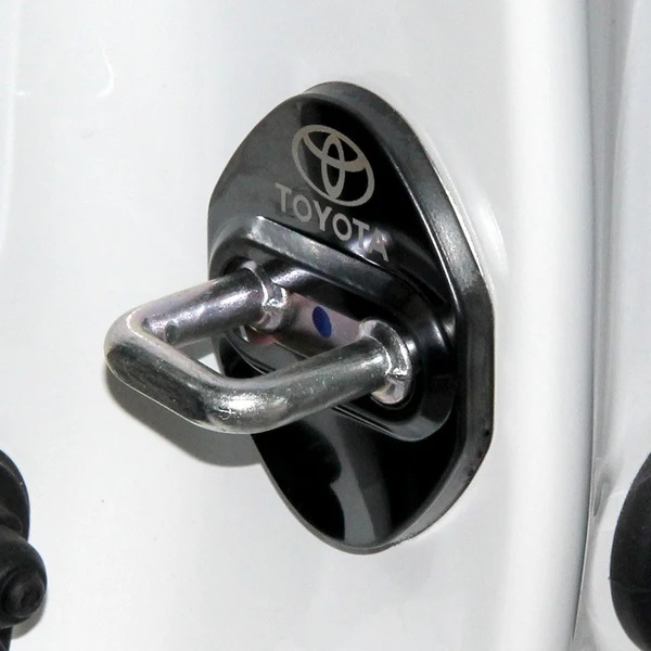 TOYOTA Black Stainless Steel Door Lock Door Striker Cover Set - 4 pcs - Image 7