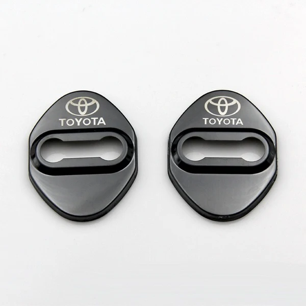 TOYOTA Black Stainless Steel Door Lock Door Striker Cover Set - 4 pcs - Image 8