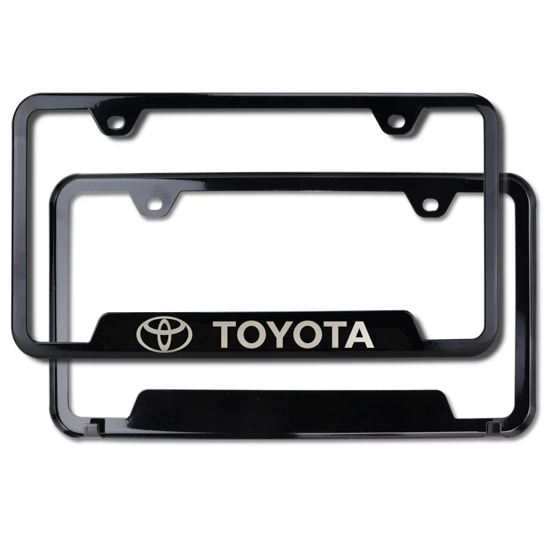 Toyota Black Stainless Steel Laser Etched License Plate Frame - GF.TOY.EB - Image 2