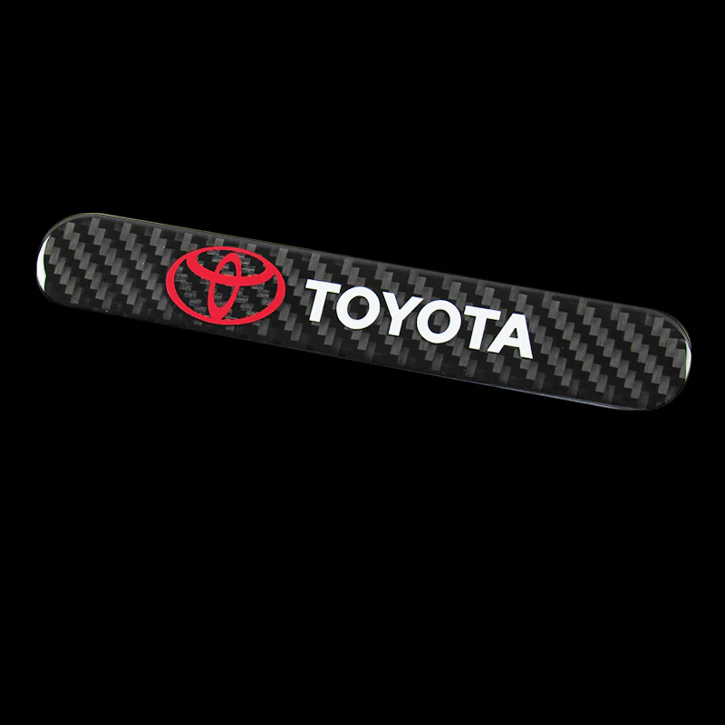 TOYOTA Carbon Fiber Car Door Rear Trunk Side Fenders Bumper Badge Scratch Guard Sticker New 2 pcs - Image 2