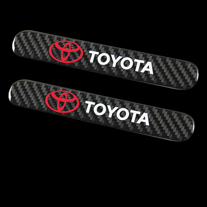 TOYOTA Carbon Fiber Car Door Rear Trunk Side Fenders Bumper Badge Scratch Guard Sticker New 4 pcs - Image 2