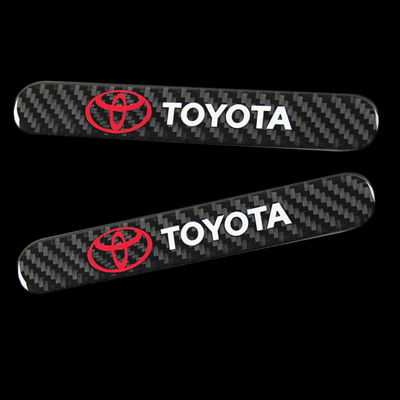TOYOTA Carbon Fiber Car Door Rear Trunk Side Fenders Bumper Badge Scratch Guard Sticker New 4 pcs - Image 4