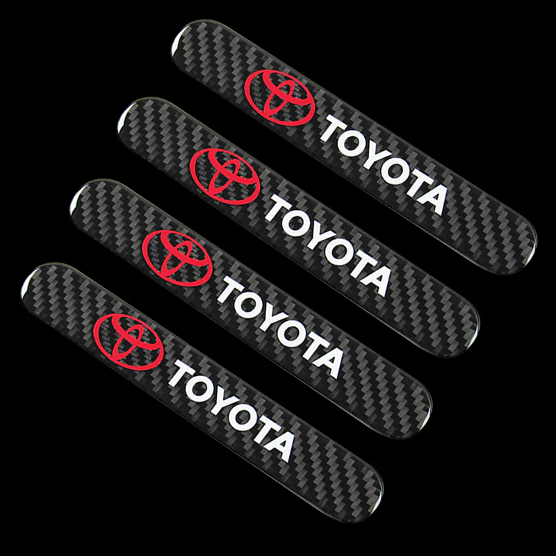 TOYOTA Carbon Fiber Car Door Rear Trunk Side Fenders Bumper Badge Scratch Guard Sticker New 4 pcs - Image 5