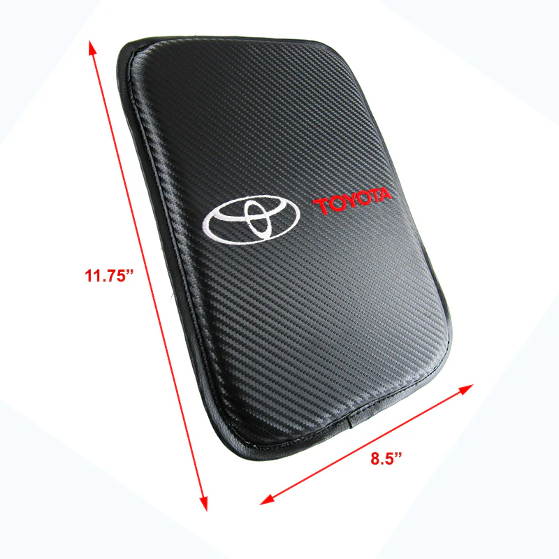 Toyota Carbon Fiber Look Embroidered Armrest Cushion - Image 3