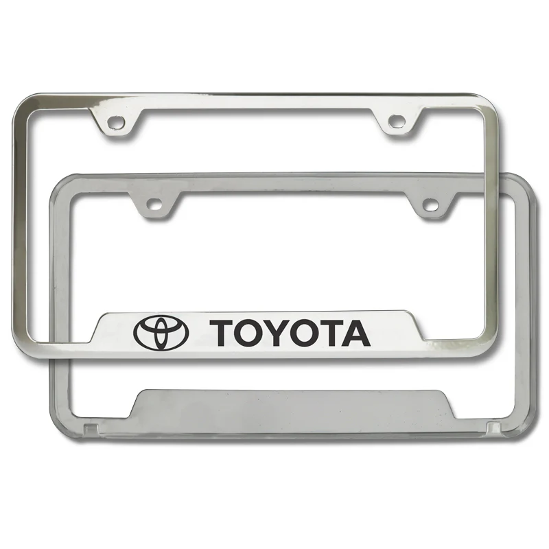 Toyota Chrome Stainless Steel Laser Etched License Plate Frame - GF.TOY.EC - Image 2