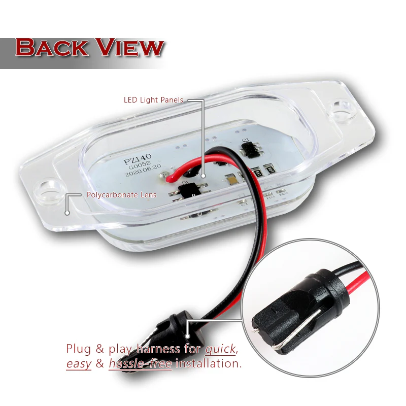 Toyota Cruiser Land Cruiser / Lexus LX450 White 18-SMD LED License Plate Lights (2pcs) - Image 3
