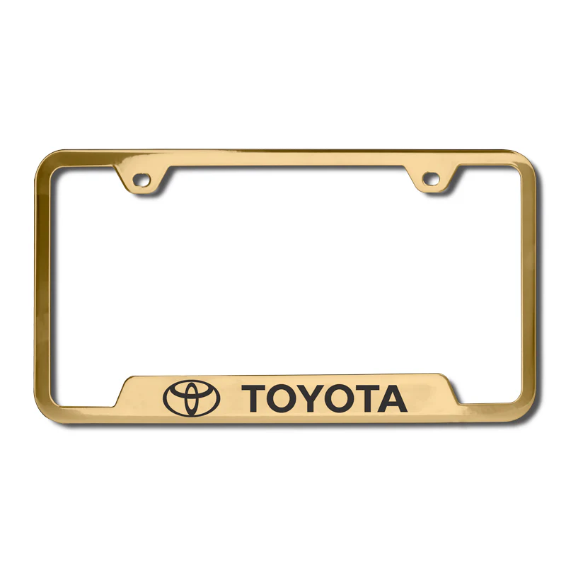 Toyota Gold Stainless Steel Laser Etched License Plate Frame - GF.TOY.EG - Image 2