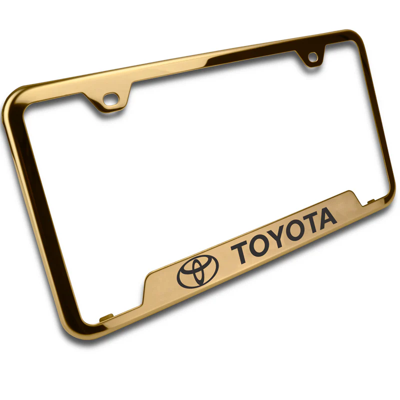 Toyota Gold Stainless Steel Laser Etched License Plate Frame - GF.TOY.EG - Image 7