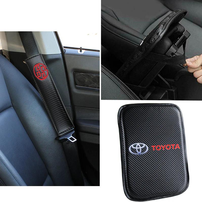 Toyota GT86 Car Center Console Armrest Cushion Mat Pad Cover with Seat Belt Cover Set - Image 4