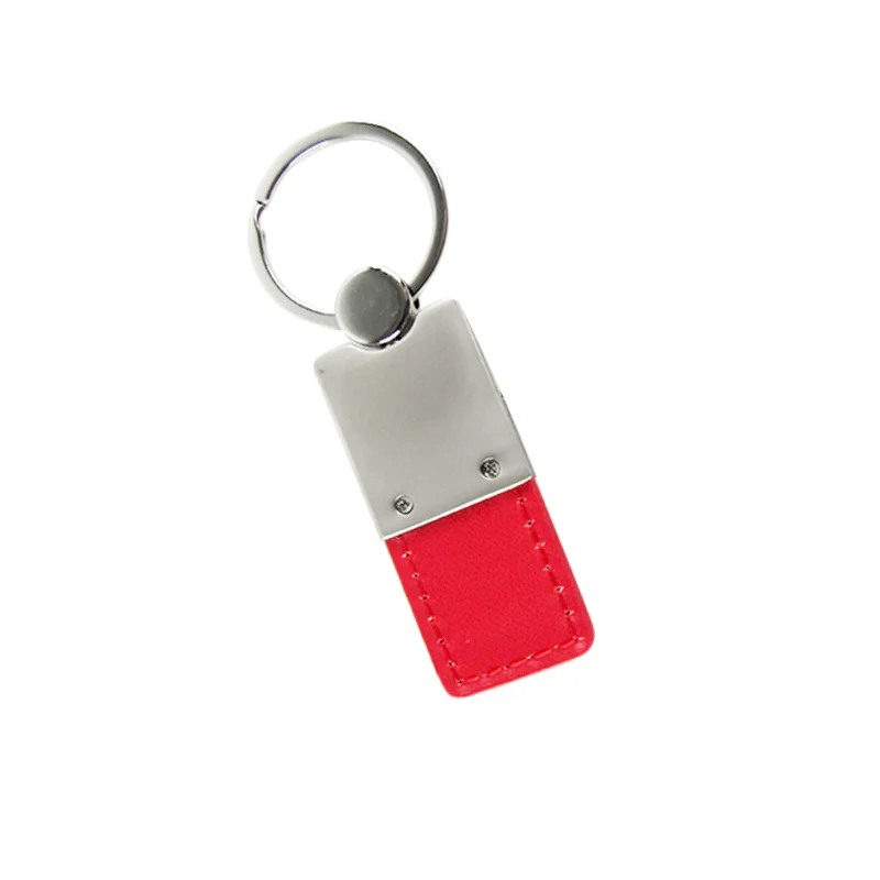 Toyota Logo Rectangular Authentic Red Leather Chrome Key Fob Key Chain Key Ring Tag Au-Tomotive Gold - Image 3