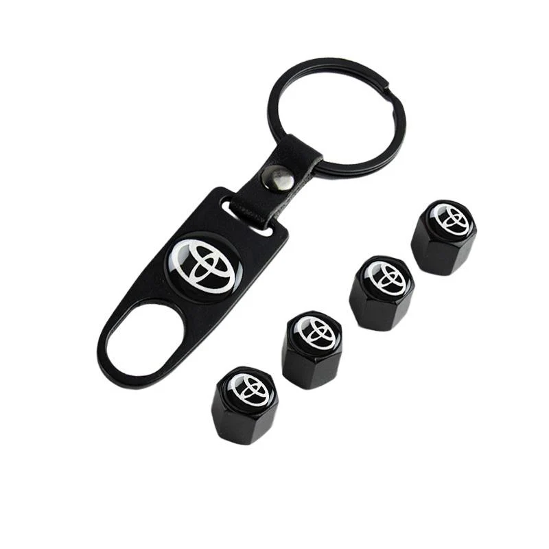 Toyota LOGO Set Emblems with Tire Wheel Valves Air Caps Keychain - US SELLER - Image 3