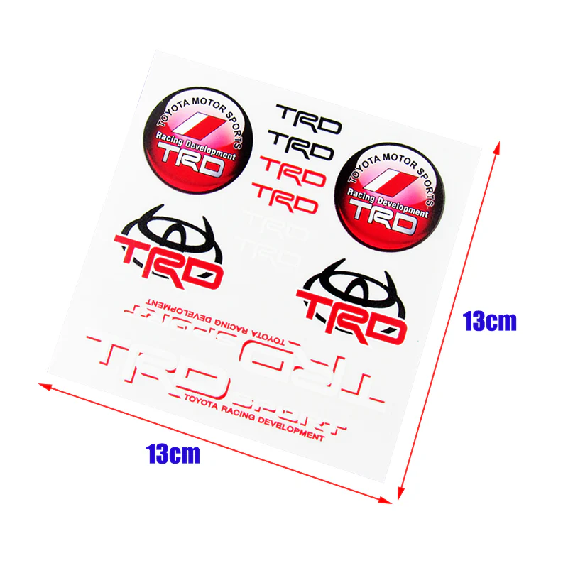 Toyota Racing Development TRD Small Reflective Decal Sticker Set Window Vinyl Auto Laptop New - Image 2