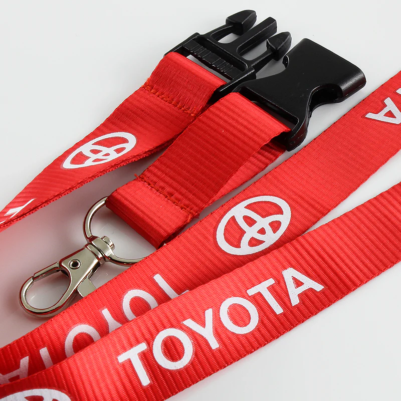 Toyota Set Carbon Fiber Look Embroidery Seat Belt Cover Shoulder Pads X2 with Keychain Lanyard - Image 2