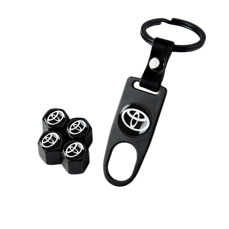 Toyota Set LOGO Emblems with Tire Wheel Valves Air Caps Keychain - US SELLER - Image 3