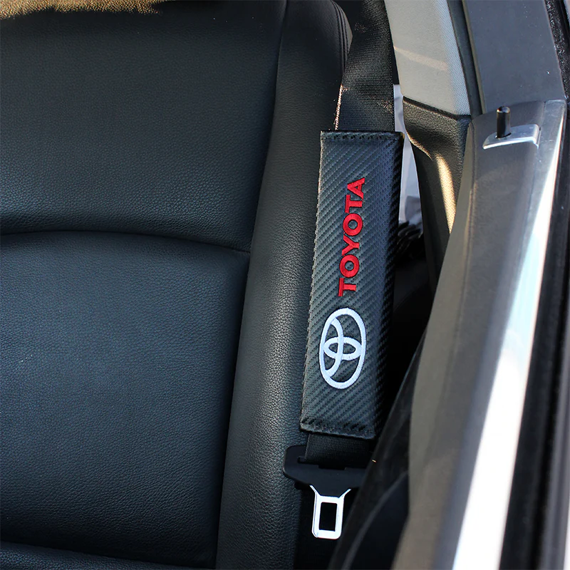 Toyota Set of Carbon Fiber Look Armrest Cushion & Seat Belt Cover - Image 8