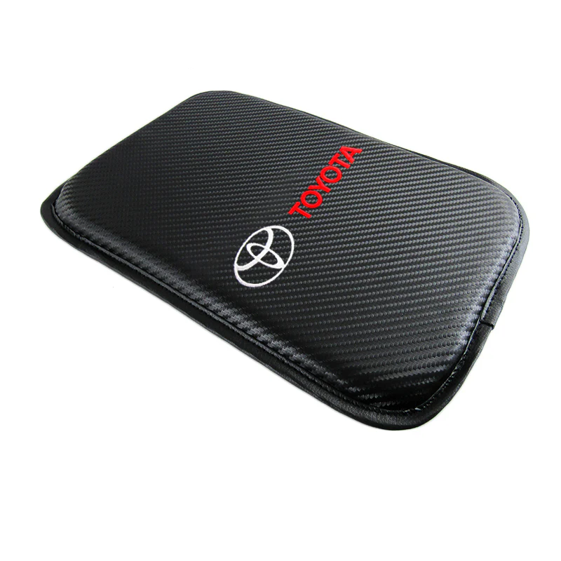 Toyota Set of Carbon Fiber Look Embroidered Armrest Cushion & Seat Belt Cover - Image 2