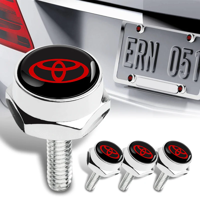 TOYOTA SET Stainless Steel License Plate Frame 2pcs with Caps Bolt Brand New - Image 5