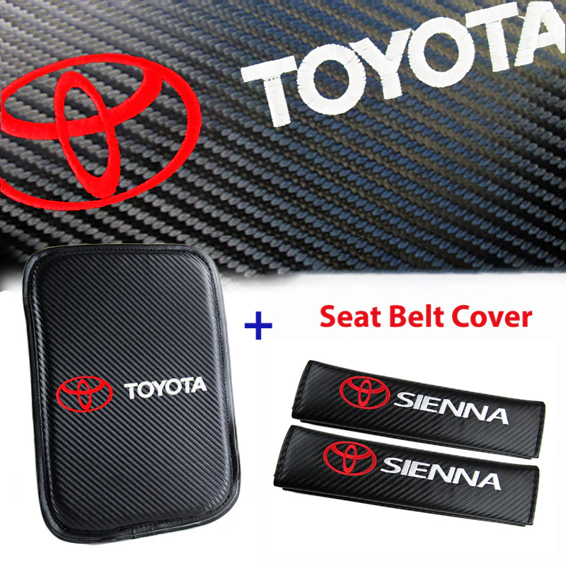 Toyota Sienna Car Center Console Armrest Cushion Mat Pad Cover Stitched Embroidery Logo with Seat Belt Cover Set New - Image 5