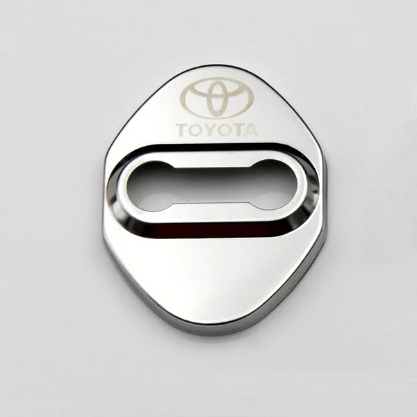 TOYOTA Silver Stainless Steel Door Lock Door Striker Cover Set - 4 pcs - Image 6