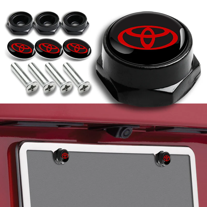 TOYOTA Stainless Steel License Plate Frame 2pcs with Caps Bolt Brand New SET - Image 5
