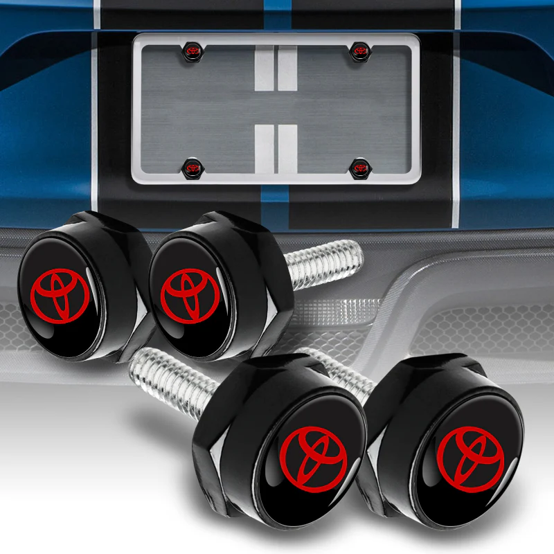 TOYOTA Stainless Steel License Plate Frame 2pcs with Caps Bolt Brand New SET - Image 8