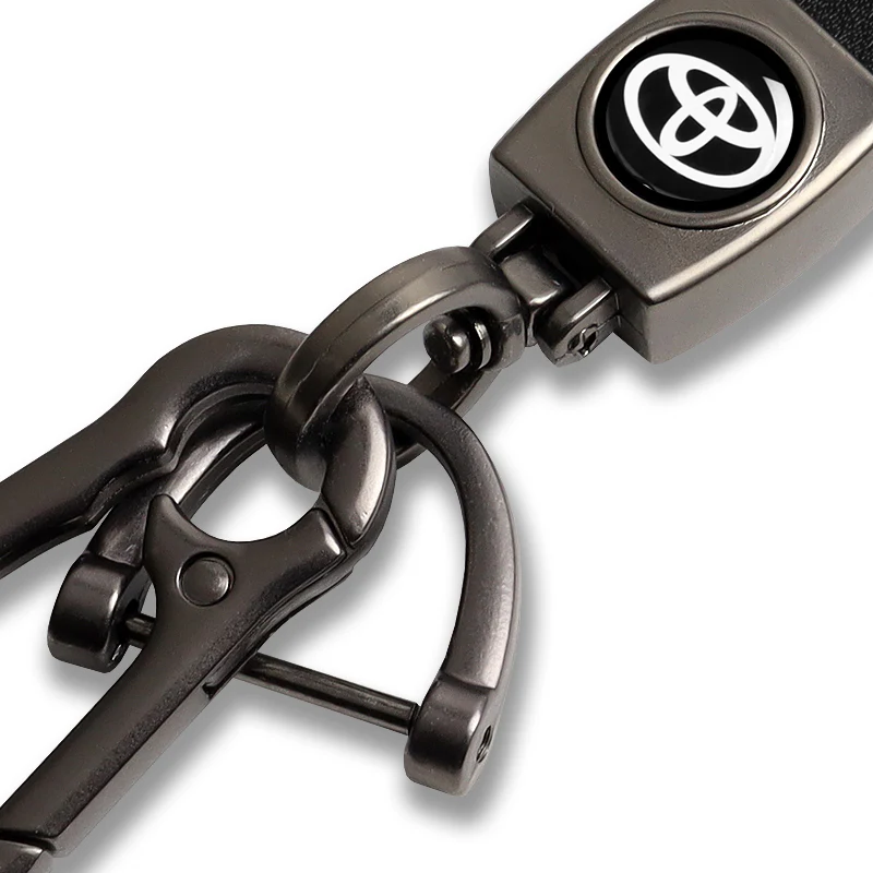 TOYOTA SUPRA COROLLA Camry Universal Black 3D Logo Leather Metal Gift Decor Quick Release Lanyard Keychain - Image 2