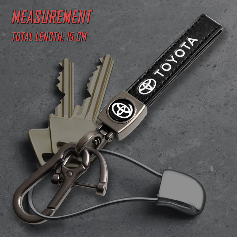 TOYOTA SUPRA COROLLA Camry Universal Black 3D Logo Leather Metal Gift Decor Quick Release Lanyard Keychain - Image 5
