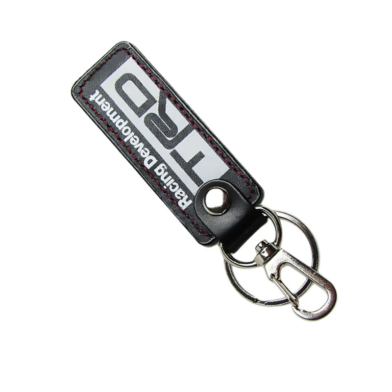 Toyota TRD 1 pc Black Leather Rectangle Key Fob Keyring Keychain Tag Lanyard Holder Clip New - Image 4