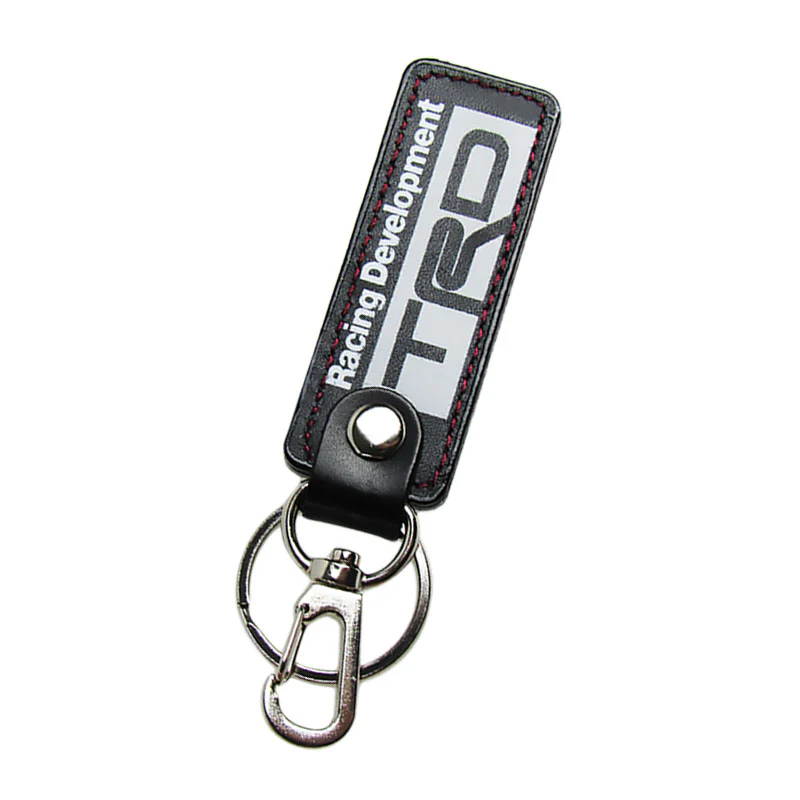 Toyota TRD 1 pc Black Leather Rectangle Key Fob Keyring Keychain Tag Lanyard Holder Clip New - Image 5
