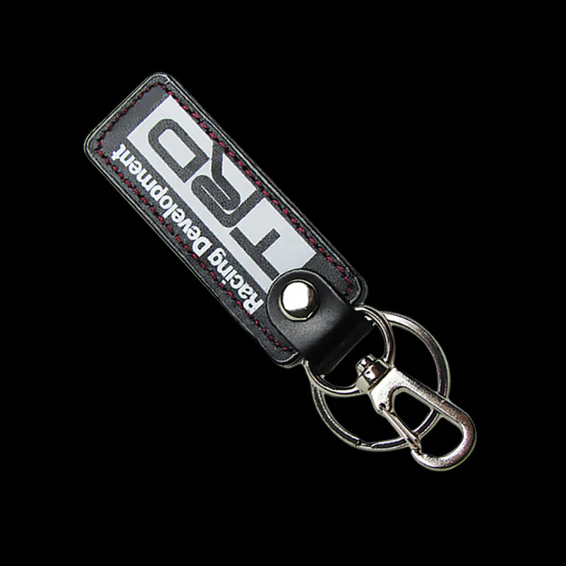 Toyota TRD 1 pc Black Leather Rectangle Key Fob Keyring Keychain Tag Lanyard Holder Clip New - Image 7
