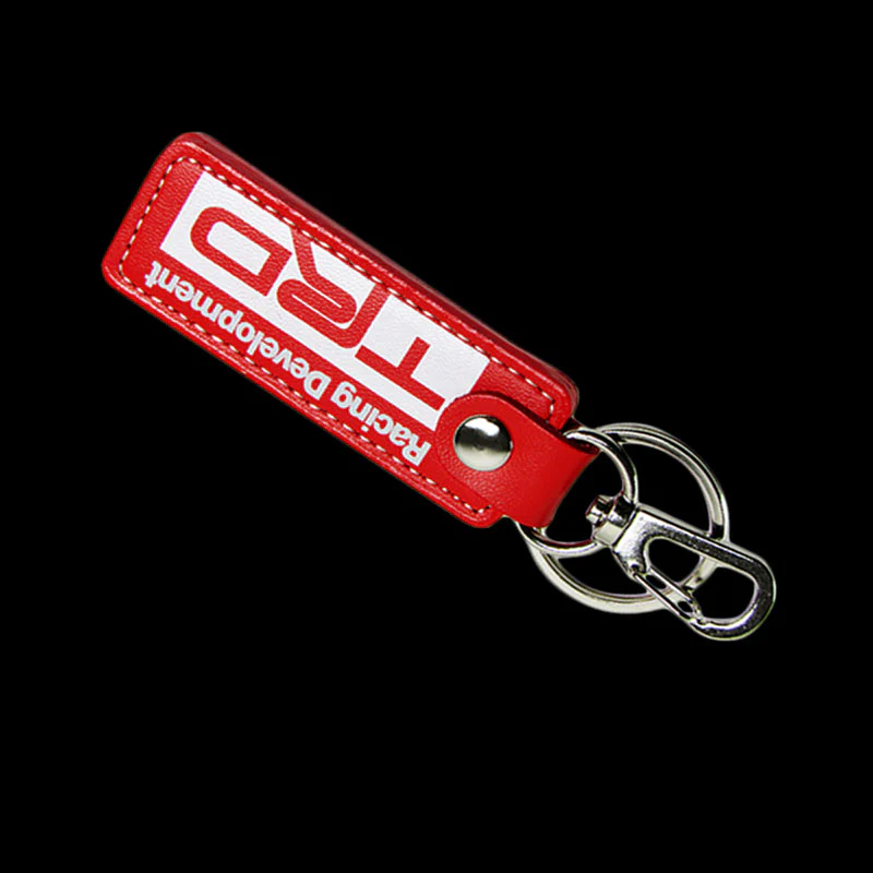 Toyota TRD 1 pc Red Leather Rectangle Key Fob Keyring Keychain Tag Lanyard Holder Clip New - Image 6