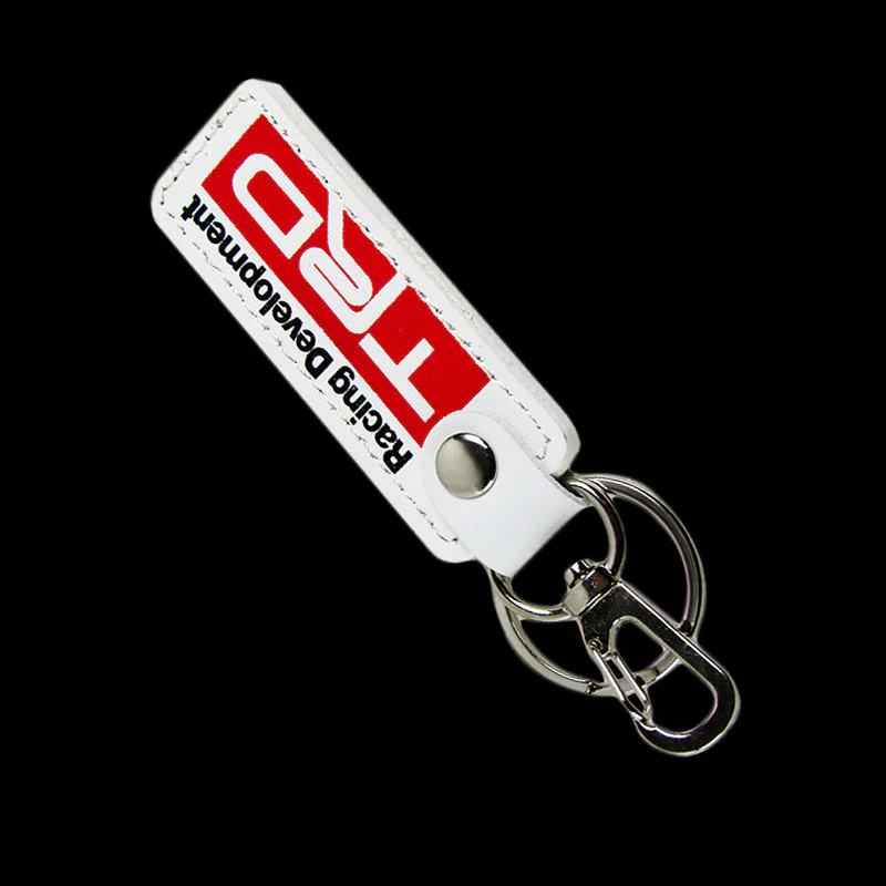 Toyota TRD 1 pc White Leather Rectangle Key Fob Keyring Keychain Tag Lanyard Holder Clip New - Image 7