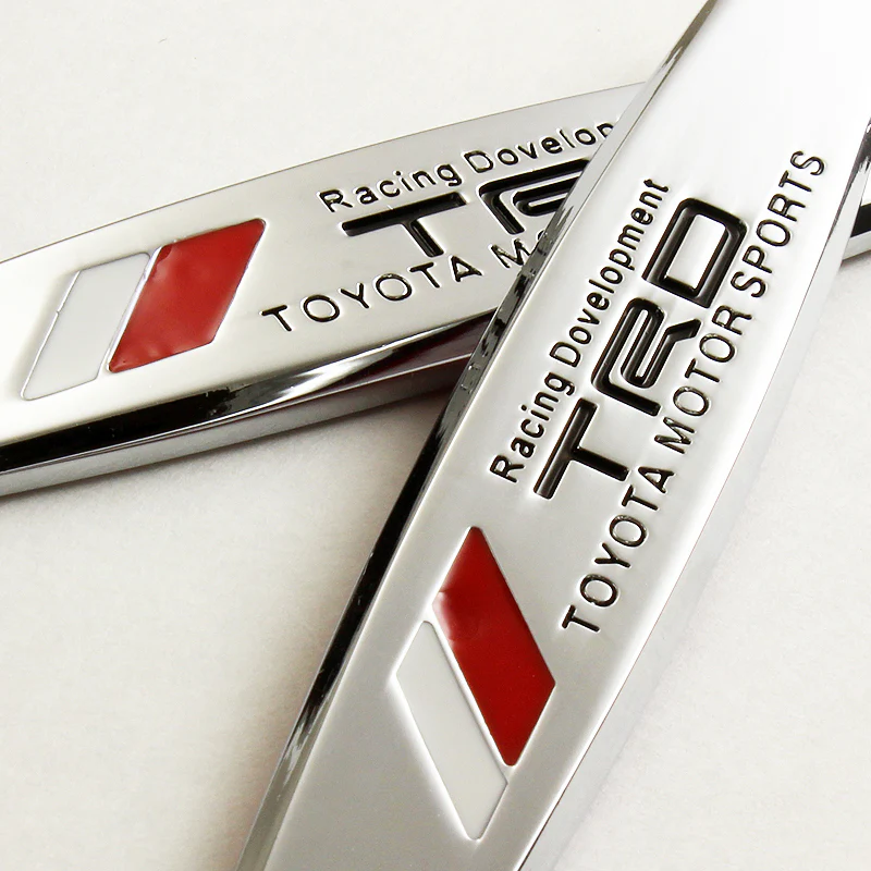 Toyota TRD 3D Metal Emblem Badge Sticker x2 - Image 2