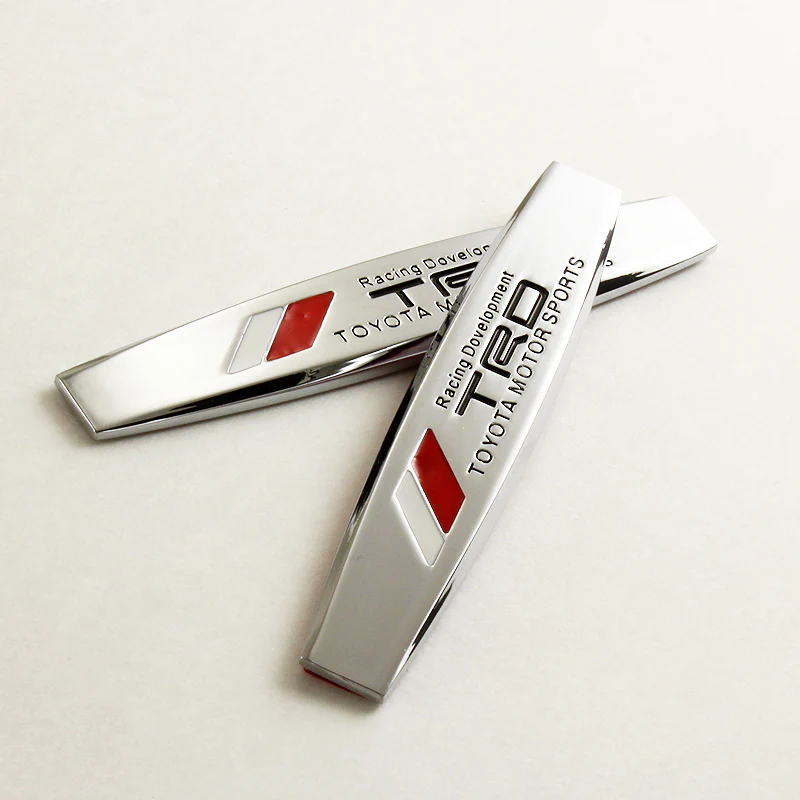 Toyota TRD 3D Metal Emblem Badge Sticker x2 - Image 6